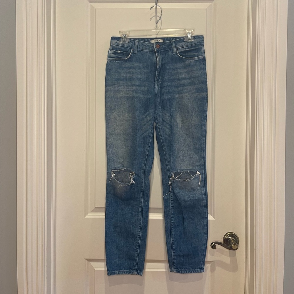 Medium wash mom jeans